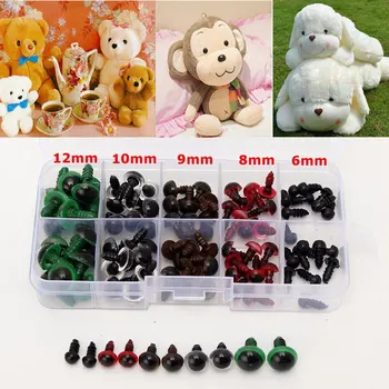 100pcs Doll Cartoon Animal Puppet Crafts Plastic Safety Eyes 6-12mm For Animal Puppet Crafts Teddy Bear Colorful Safety Eyes
