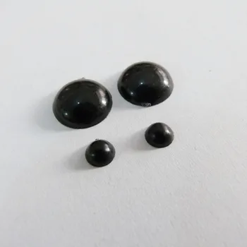 100pcs/lot 4/5/6/8/10/12/14/16/18mm flat round shape full black toy eyes for diy doll accessories size option
