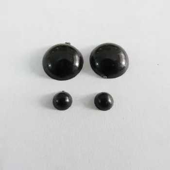 100pcs/lot 4/5/6/8/10/12/14/16/18mm flat round shape full black toy eyes for diy doll accessories size option