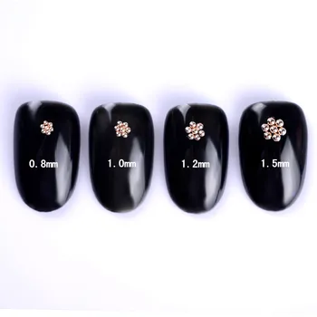 1 Box 0.8/1/1.2/1.5mm Mixed Steel Beads 3D Nail Decoration Fashion Manicure Nail Art Decoration