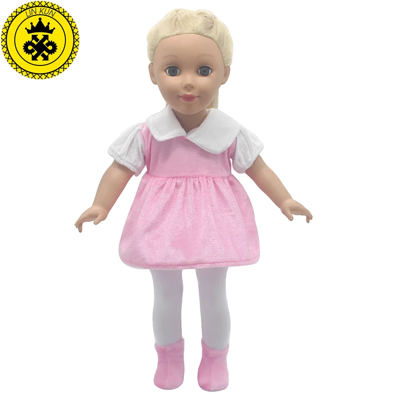American Girl Doll Clothes Pink Dress White Trousers Pink Shoes Suits Doll Clothes for 18 inch Doll Accessories MG-502