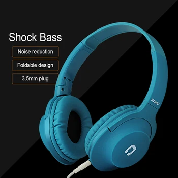 Original Wired Earphone for Phones Foldable Headsets with Strong Bass AUX Cable for Computer Headphones with Microphone