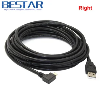 100pieces/lot) 5m Left Angle & Right Angled 90 Degree Micro USB 2.0 Male to USB 2.0 Data Charge Cable 5 meters Support 5v 2A