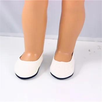 White Glittering Doll Accessories New Baby Born Doll Shoes For 18