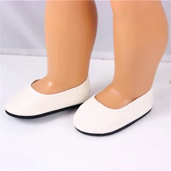 White Glittering Doll Accessories New Baby Born Doll Shoes For 18