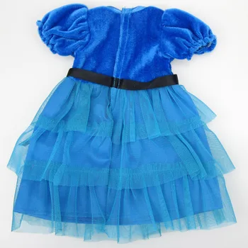 Fashion Blue Autumn Dress 18 inch American Girl Doll Clothes Dress Fit 18 