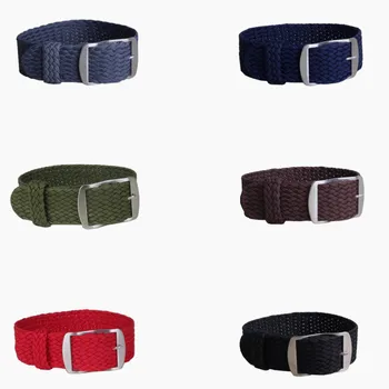 1 PCS / Wholesale Fashion Nylon Woven Watchband Watch Strap 20mm 22mm for Perlon Black Navy Color Watch Strap