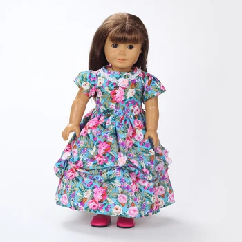 Doll Dress Pretty Peony Pattern Especially For 18-Inch American Girl Doll Clothes AG551