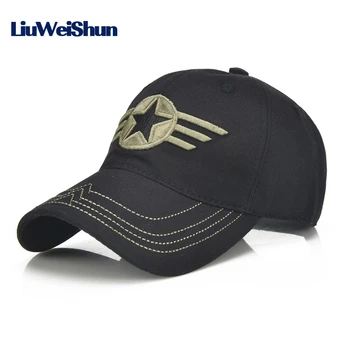 LWS] Quality Army 3D Star Emboidery Baseball Caps Women and Men Summer Outdoor Cotton Peaked Sun Hats Tactical Snapback Gorras