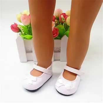 New style white bow small shoes suitable for 18 inch American girl doll toy accessories, give the child the birthday gift 1