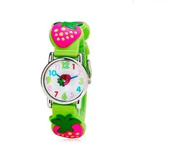 Fashion Casual strawberry Brand Quartz Wrist Watch Children Waterproof Watches For Girls gift