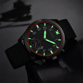 2017 Hot Mens Military Quartz Army Watch Black Date Luxury Sport Luminous Wrist Watch #5.2