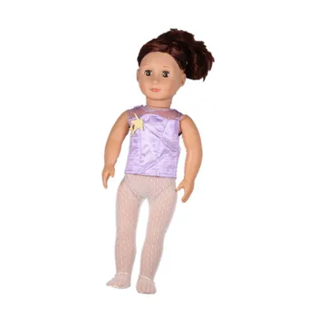 Our Generation Doll Clothes Purple Sleeveless T-shirt Lace Leggings American Girl Doll Clothes For 18 Inch Doll AG930