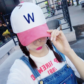 PF Suede Fabric Baseball Cap Korea Letters Embroidery Hats Chapeau Snapback Hat Women Men Casquettes Fashion Polo Dad Hat BQ018