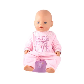 New Factory Price 43cm Baby Born Zapf Doll Clothes Pink Long Sleeves Jumpsuit Doll Accessories Children Gift ZD571