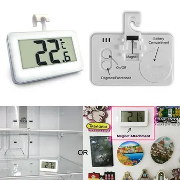 Practical Wireless Digital Thermometer W/Magnet Hook for Refrigerator Freezer Fridge daily waterproof white