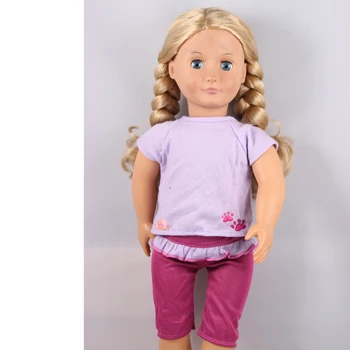 45cm Baby Born Doll Purple T-shirt Purple Pants Suits American Girl Doll Clothes Children Chrismas Gift AG653