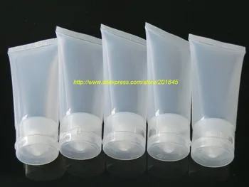 50 Pcs Cosmetic auxiliary storage bottle Clamshell Hose Bottle Bottling Hose Cleansing Cream Shower Transparent Bottle 30Ml