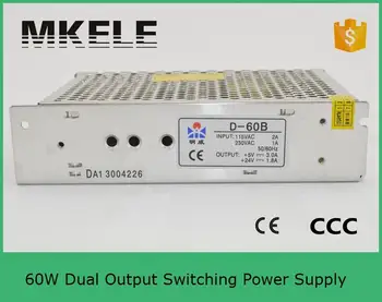 Low price high effieciency CH1 5V + CH2 24V Dual Output Switching Power Supply D-60B Brand New Free China Post mail