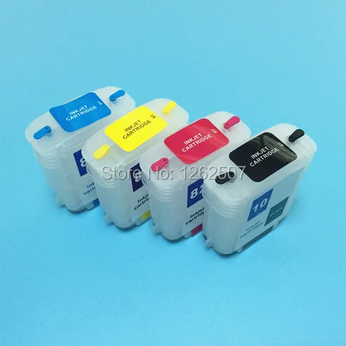 69ML*4Colors No.82 Empty refillable ink cartridge with arc chips For HP designjet 510 printer ink cartridge