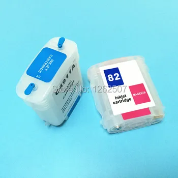 69ML*4Colors No.82 Empty refillable ink cartridge with arc chips For HP designjet 510 printer ink cartridge