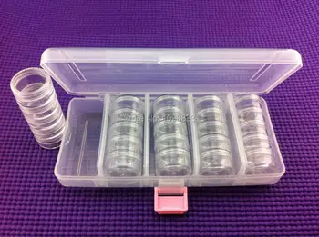 Plastic Storage box, Collecting Box, 5ML Conjoined Jars 5PCS in One Unit, Stackable Jar, Overlapped Jars, 5 Units in 1 Pack.