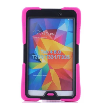 New Waterproof Shockproof Dirt Dropproof Back Silicone Stand Cover For Samsung Galaxy Tab 4 8.0 T330 T331 T335 Case +Stylus Pen