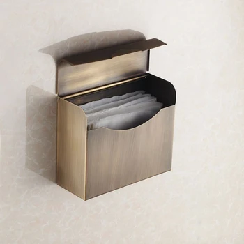 Wall Antique Finishing Paper Holder/Roll Holder/Tissue Holder/Paper Box ,Solid Brass Construction Bathroom Accessories HJ-130F