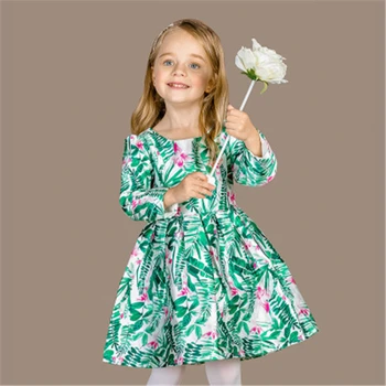 Flower Girls Dresses For Party And Wedding Embroidered Girls 2017 Floral Casual With Long Sleeves Cotton 70C1098