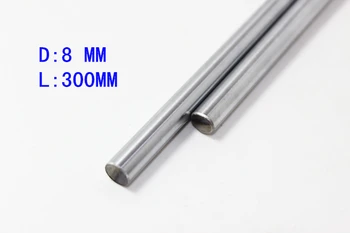 4pcs Width 8 mm length 300 mm linear axis, 300 mm cylindrical rod linear guide rail slide rail section motion optical axis CNC