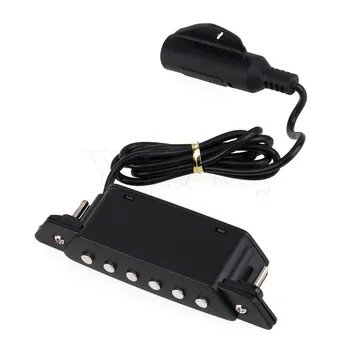 Yibuy Sound Hole Pick-up With Active Power Jack SH-85 Black For Acoustic Guitar