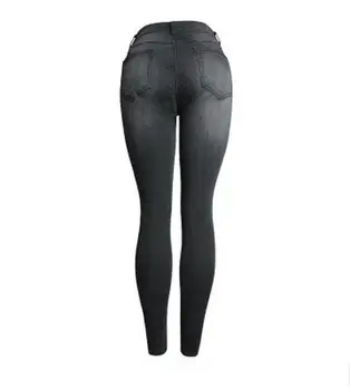 2017 Womens Pencil Pants Slim Jeans Patchwork Casual Denim Trousers Female Hole Pencil Jeans Pant Full Length Trousers S/3Xl K14