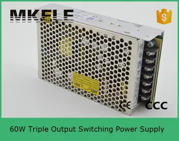 Triple output power supply 60w 5V 15V -15V 5A 2A 0.5A power suply T-60C ac dc converter