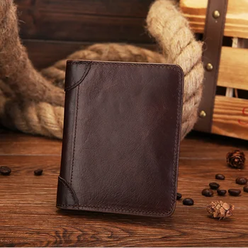 Genuine leather Brand men wallets Vintage purse with coin bag card holder wholesale luxury designer brand short wallet