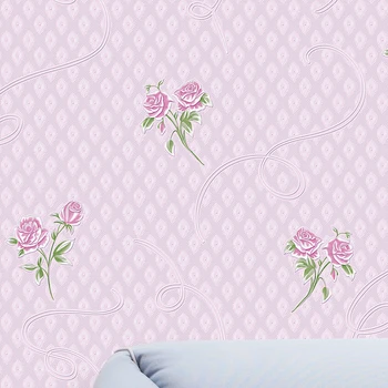 Non-woven Floral Wallpaper Design for Bedroom Modern Pastoral Flock 3D Wall Paper For Living Room Background Walls 10M/Roll