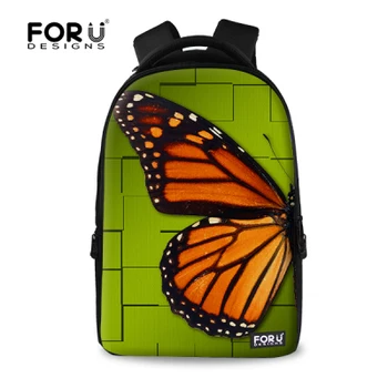 Brand 17 inch Butterfly Printing Girls Backpack Casual College Student Computer Backpack Large Capacity Woman Laptop Backpack