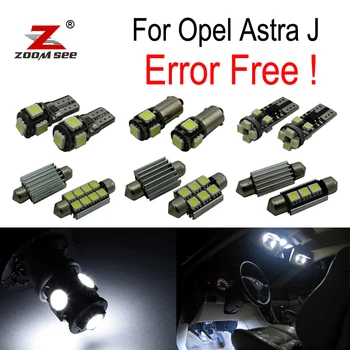 15pcs Error free for Opel for Astra J OPC GTC Sports Tourer Hatchback LED Lamp Interior Light Kit License plate bulb (09-15)