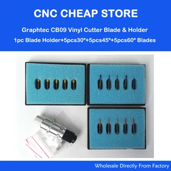 Graphtec CB09U CB09 1PCS Blade Holder + 5PCS 30 Degree + 5PCS 45 Degree + 5PCS 60 Degree Blades for Vinyl Plotter Cutter