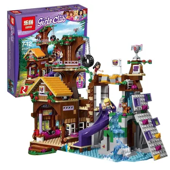 Lepin 01047 784Pcs Girls Series The Adventure Camp Tree House Fun Children Educational Building Blocks Bricks Toys Gift 41122