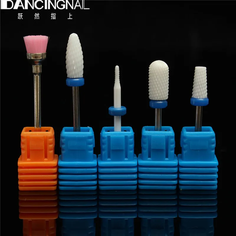 5Pcs Professional Ceramic Nail Art Drill Bits Salon For Polish Electric Nails Drills Machine Manicure Pedicure Tools