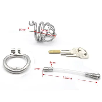 Metal cock rings stainless steel male chastity device catheter cock cage cockring cb6000s bdsm men penis lock sex toys for man