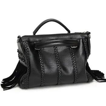 Luxury 2017 New Women Bag Fashion Embossing Leather Art Bag Womenhandbags Tassel Simple Shoulder Bag