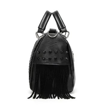 Luxury 2017 New Women Bag Fashion Embossing Leather Art Bag Womenhandbags Tassel Simple Shoulder Bag