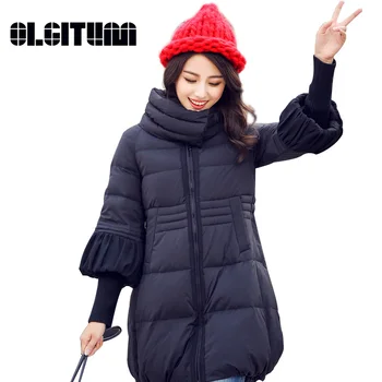 2017 Winter women Cotton Jacket Large Size Jacket thick warm Cloak Parka A version Cotton Down Winter Coat