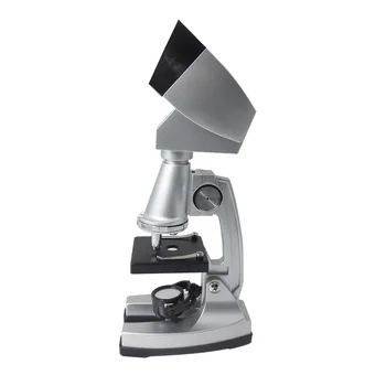 Birthday Gift Zoom 1200x Illuminated Monocular Biological Microscope with Projector Hood for Student Children Education