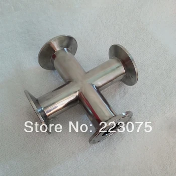 Stainless Steel SS304 quick install OD 38mm Sanitary Clamp connection 4 ways same DIA + Pipe Fitting