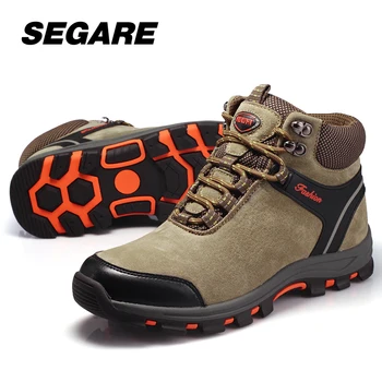Genuine Leather Outdoor hiking Shoes Men Professional Anti-skid Men Climbing Shoes Waterproof Mountain Boots