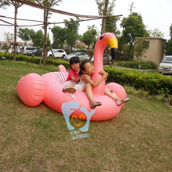 1.9m 75inches Giant Pink Inflable Flamingo Swimming Float Inflatable Ride-on Water Toys Pool Fun Boia Flamingo