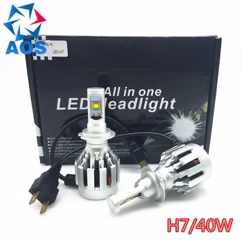 2PCs/set 40W LED Car Headlight bulb H7 All-in-one replacement headlamp ETI LED BULB fog headlamp