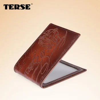 TERSE_China factory manufacturer license card wallet handmade real leather card holder luxury brand custom logo OEM